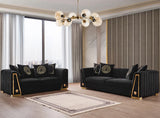 MEDUSA ONE Black Velvet Sofa & Loveseat