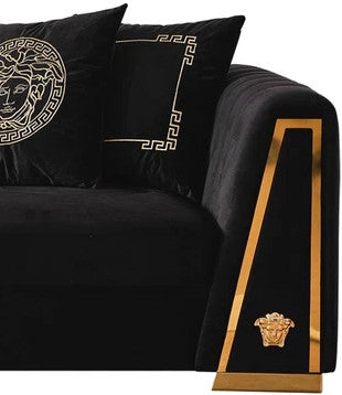 MEDUSA ONE Black Velvet Sofa & Loveseat