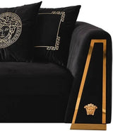 MEDUSA ONE Black Velvet Sofa & Loveseat