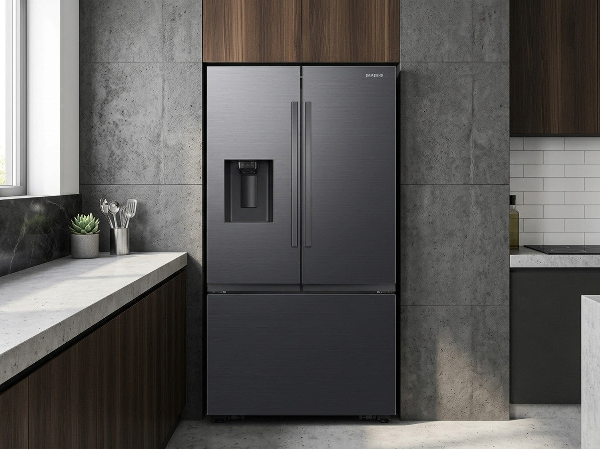 MEIZA S26 Matte Black Steel 31 cu. ft. Large Capacity French Door Refrigerator