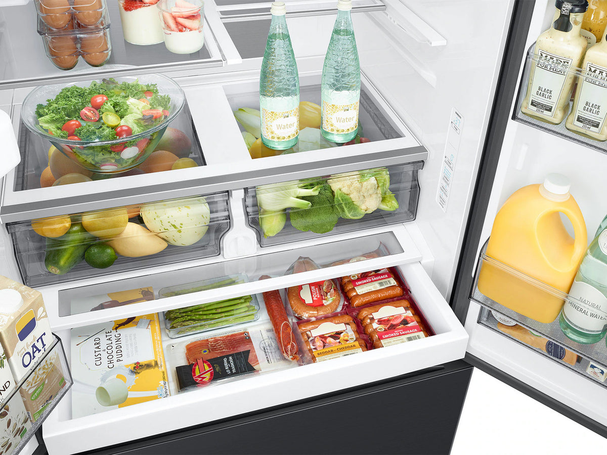 MEIZA S26 Matte Black Steel 31 cu. ft. Large Capacity French Door Refrigerator