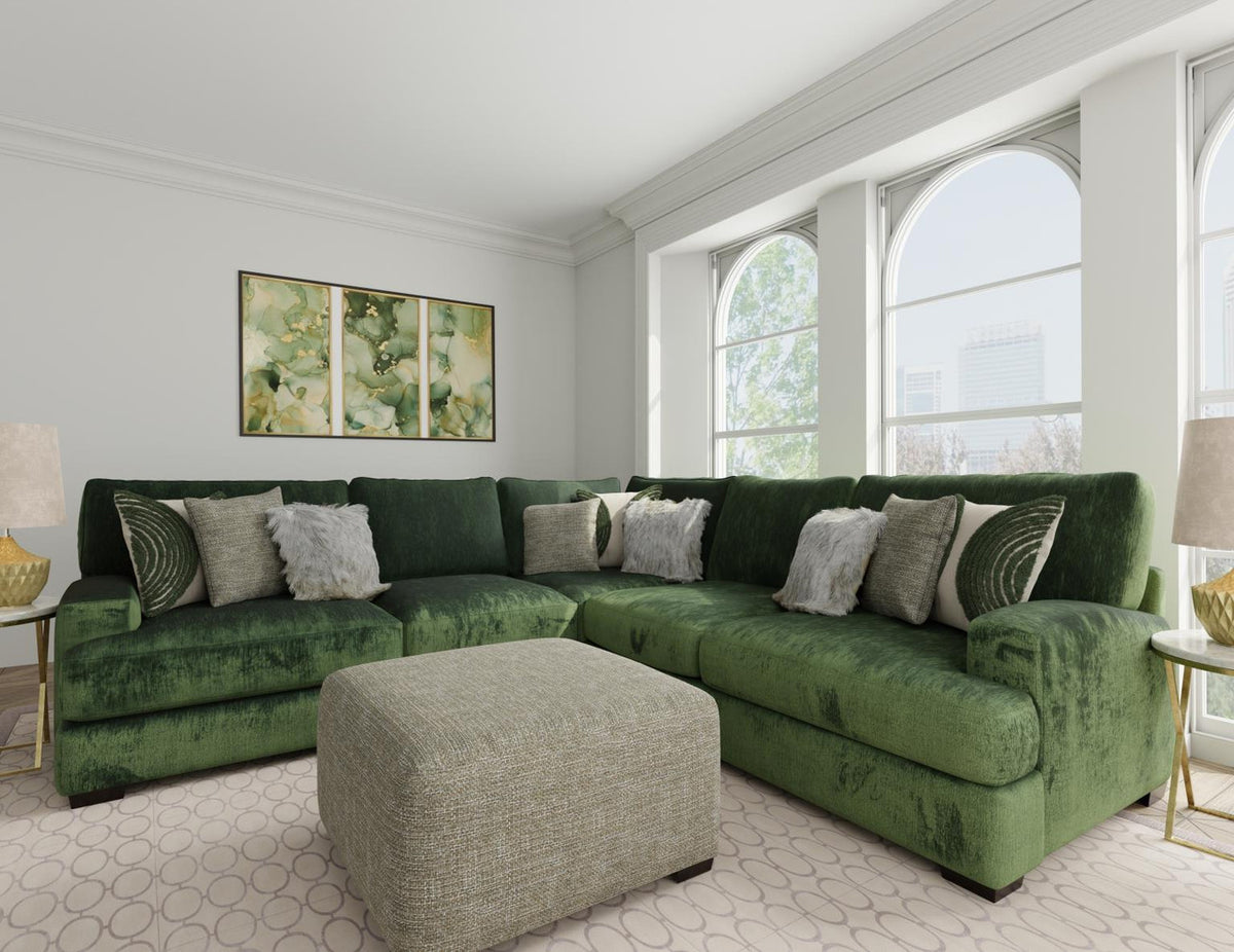 MEREDITT Pine Green 111" Wide x 111" Depth Oversized Sectional