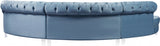 MERKA Light Blue Velvet 140" Wide Curved Sectional