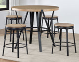 MERZI Black & Brown 5 Piece Counter Height Set