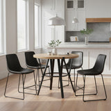 MERZI Black & Brown 5 Piece Counter Height Set with CAZIO Black Chairs