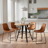 MERZI Black & Brown 5 Piece Counter Height Set with CAZIO Brown Chairs