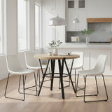 MERZI Black & Brown 5 Piece Counter Height Set with CAZIO White Chairs