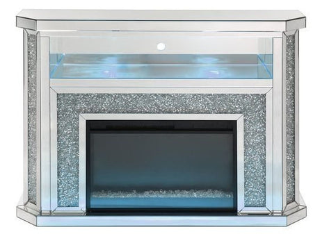 METEORA Mirrored 51" Wide Fireplace with LED Lights