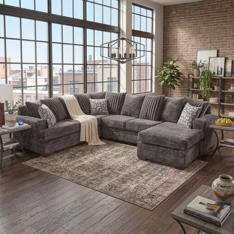 MIDCITY Galactic Dark Gray 124" x 97" Reversible Sectional