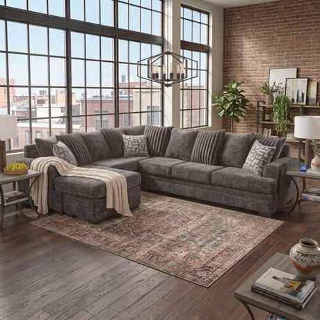 MIDCITY Galactic Dark Gray 124" x 97" Reversible Sectional