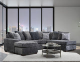 MIDWAY Charcoal 117" Wide Double Chaise Sectional
