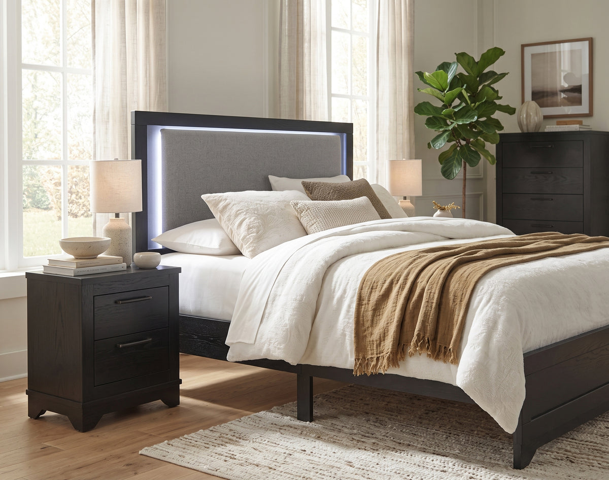 MISTIQ Black Bed with LED Lights