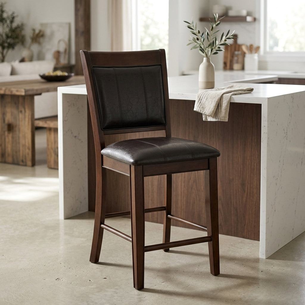 MITCHELL Dark Brown 18" Wide Counter Height Chair
