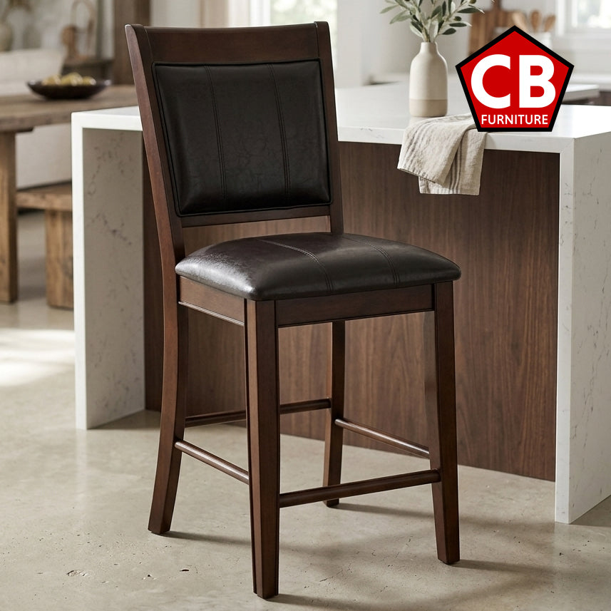 MITCHELL Dark Brown 18" Wide Counter Height Chair