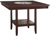 MITCHELL Dark Brown 7 Piece Counter Height Set with Lazy-Susan