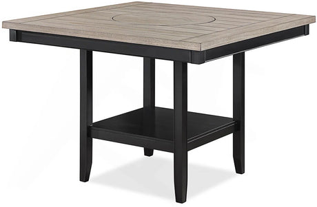 MITCHELL Black & Gray 6 Piece Counter Height Set with Lazy-Susan