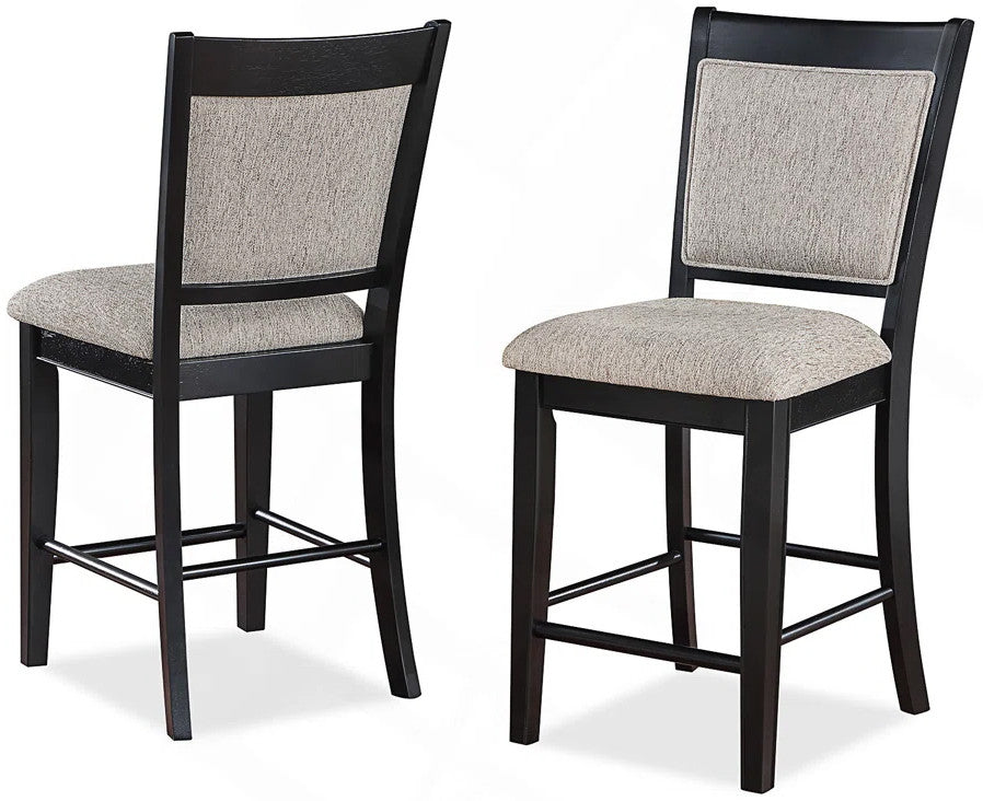 MITCHELL Black & Gray 6 Piece Counter Height Set with Lazy-Susan