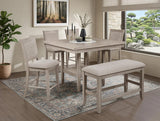 MITCHELL Greige 6 Piece Counter Height Set with Lazy-Susan