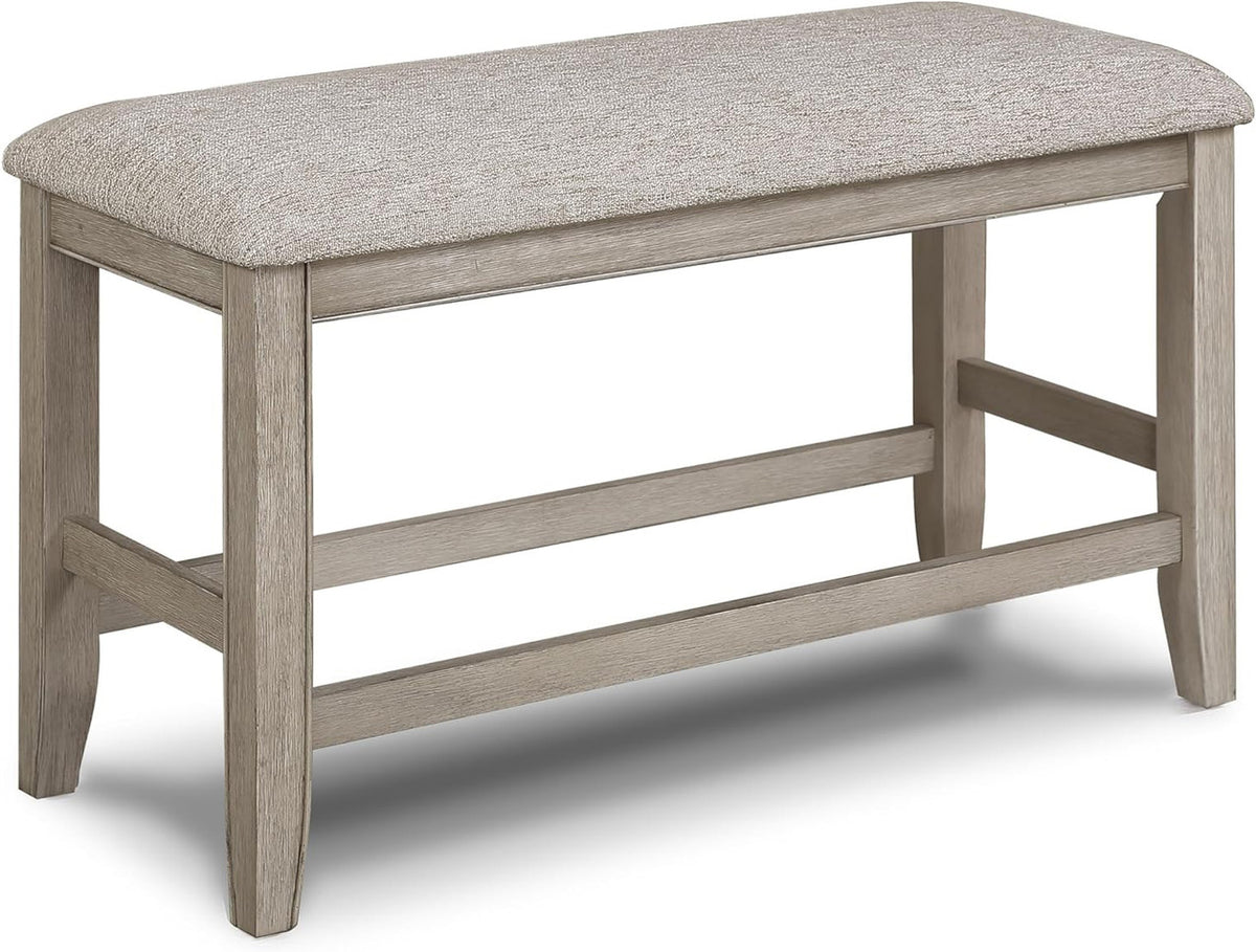 MITCHELL Greige 6 Piece Counter Height Set with Lazy-Susan