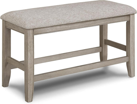 MITCHELL Greige 6 Piece Counter Height Set with Lazy-Susan