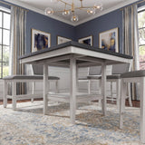 MITCHELL White & Gray 6 Piece Counter Height Set with Lazy-Susan