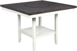 MITCHELL White & Gray 6 Piece Counter Height Set with Lazy-Susan