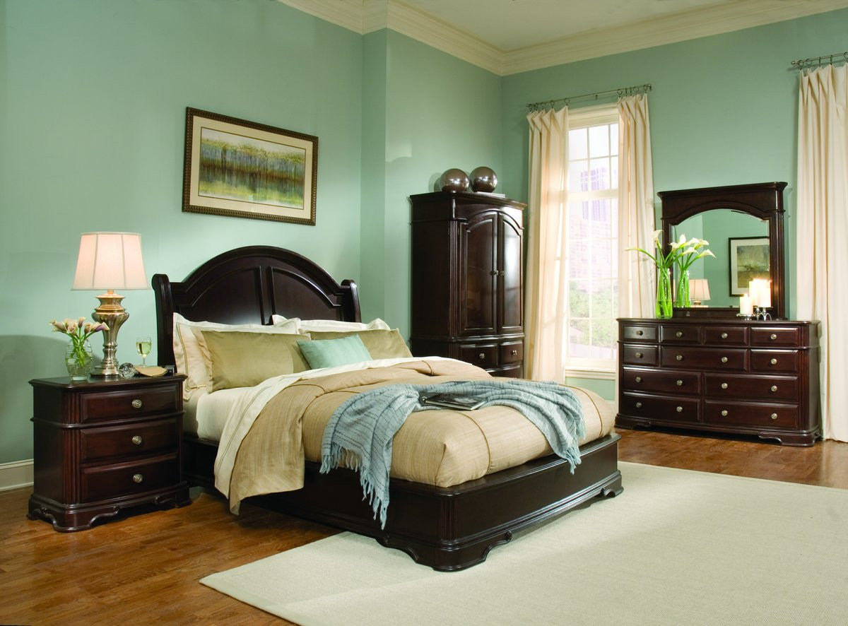 GRANDOVER Dark Brown 67" Wide Dresser & Mirror