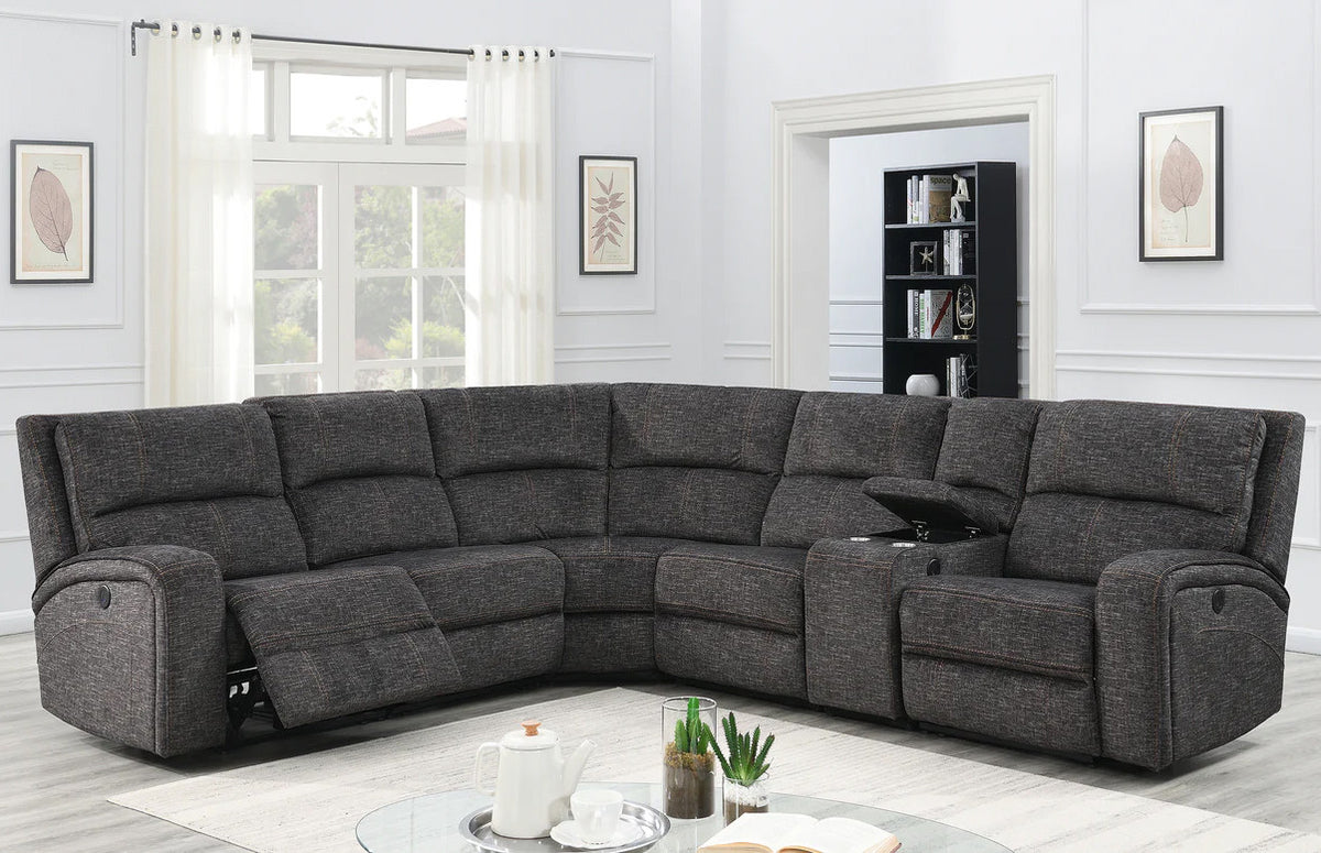 MOREKE 146" Wide Reclining Sectional with 3 Recliners