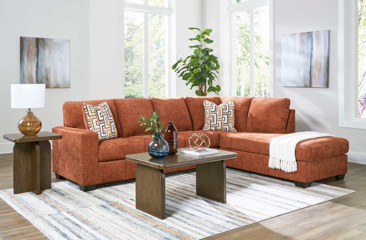 MORIZA Spice Orange 111" Wide Sectional