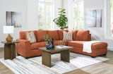 MORIZA Spice Orange 111" Wide Sectional