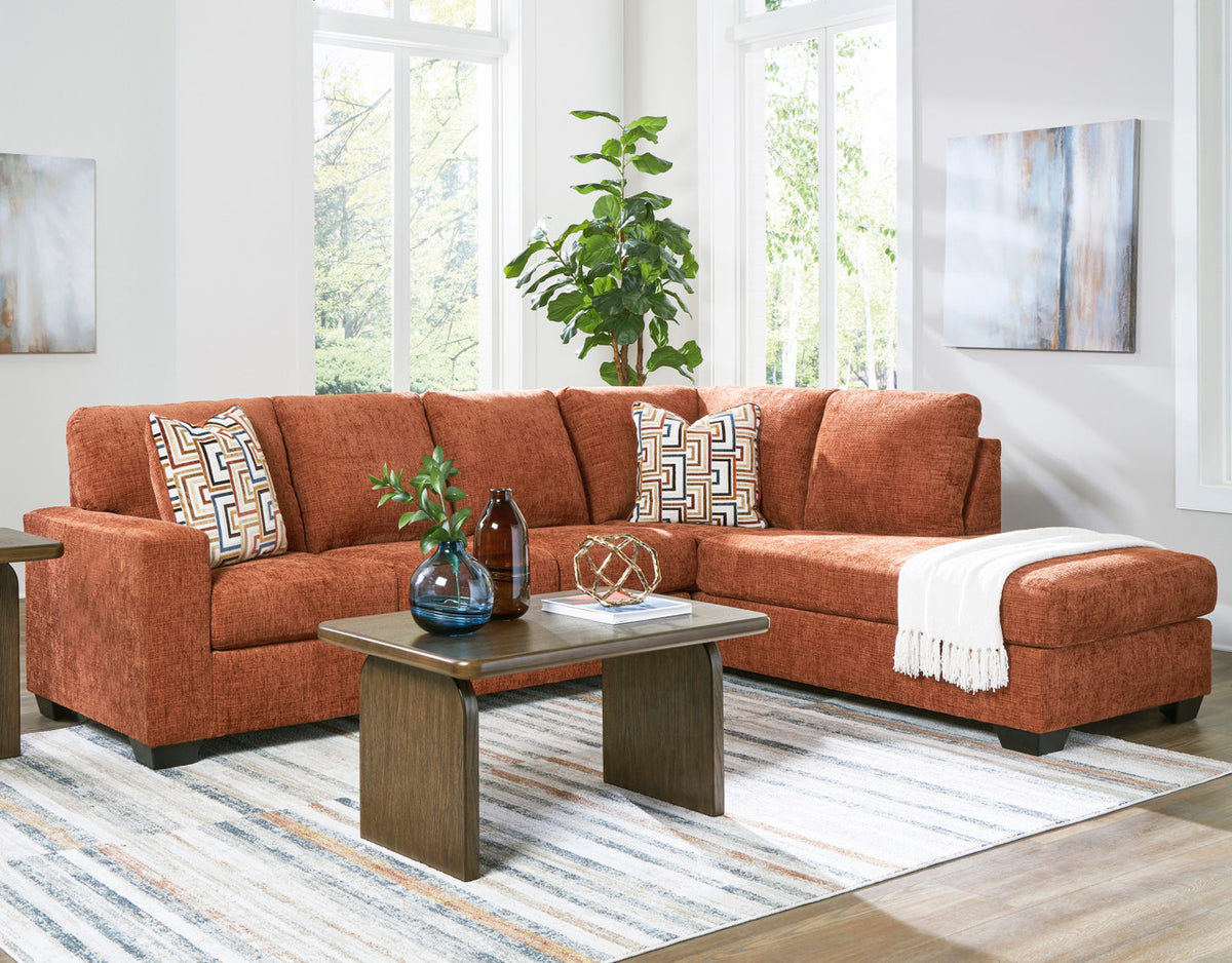 MORIZA Spice Orange 111" Wide Sectional