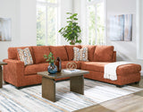 MORIZA Spice Orange 111" Wide Sectional