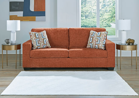MORIZA Spice Orange 85" Wide Queen Sofa Sleeper