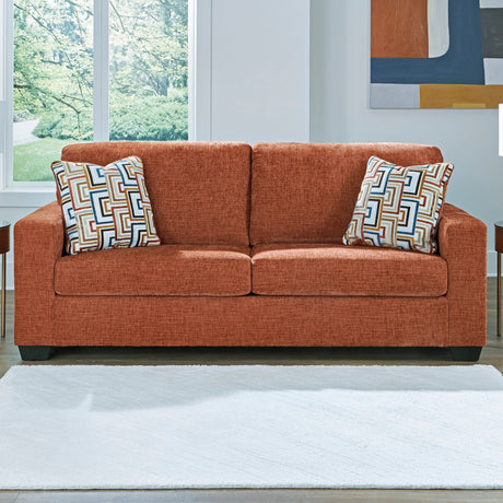 MORIZA Spice Orange 85" Wide Queen Sofa Sleeper