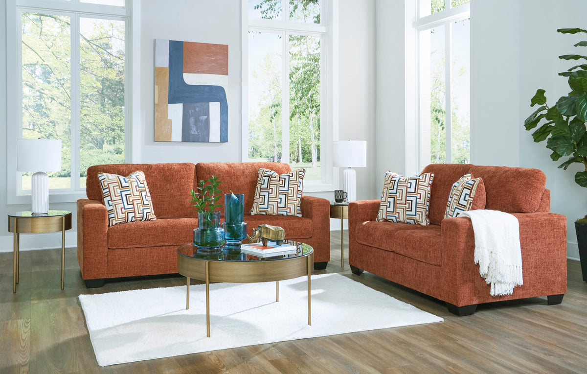 MORIZA Spice Orange Sofa & Loveseat