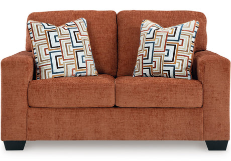 MORIZA Spice Orange 62" Wide Loveseat