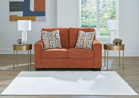 MORIZA Spice Orange 62" Wide Loveseat