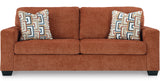 MORIZA Spice Orange 85" Wide Queen Sofa Sleeper