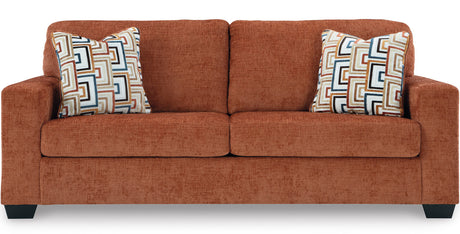 MORIZA Spice Orange 85" Wide Queen Sofa Sleeper