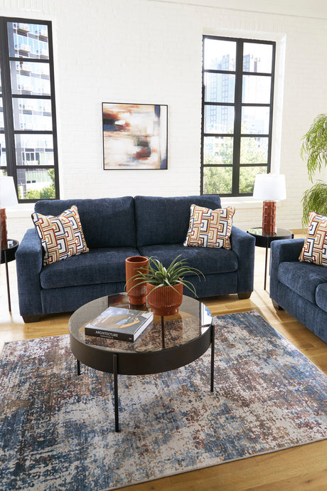 MORIZA Ink Blue 85" Wide Sofa