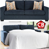 MORIZA Ink Blue 85" Wide Queen Sofa Sleeper