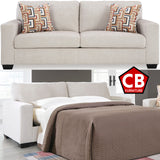 MORIZA Beige 85" Wide Queen Sofa Sleeper