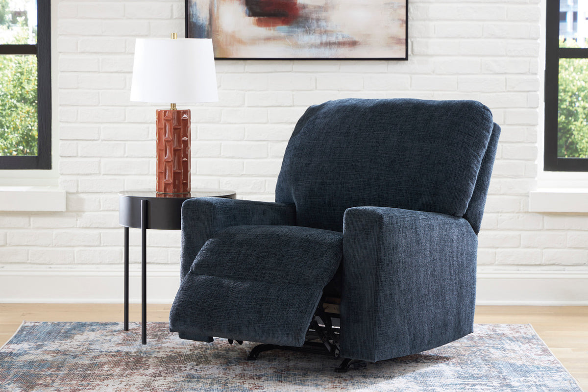 MORIZA Ink Blue 34" Wide Rocker Recliner