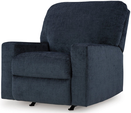 MORIZA Ink Blue 34" Wide Rocker Recliner