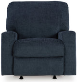 MORIZA Ink Blue 34" Wide Rocker Recliner
