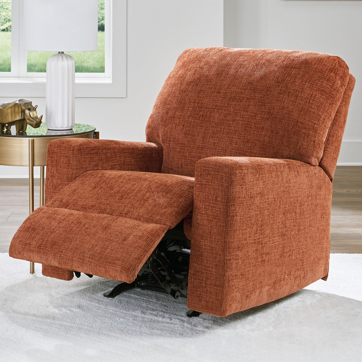 MORIZA Spice Orange 34" Wide Rocker Recliner