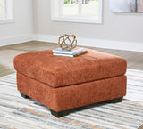 MORIZA Spice Orange 38" x 38" Oversized Ottoman