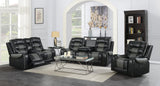 MORRISTON Black & Gray Reclining Sofa, Loveseat & Chair