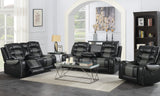 MORRISTON Black & Gray Reclining Sofa, Loveseat & Chair