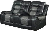 MORRISTON Black & Gray Reclining Sofa, Loveseat & Chair